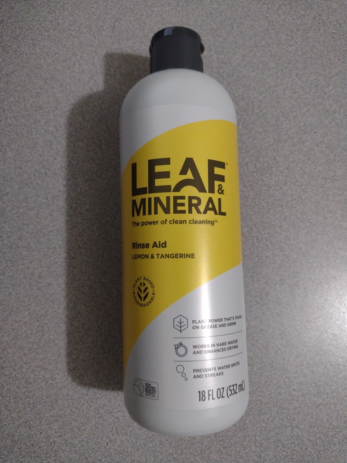Leaf & Mineral Rinse Aid for Dishwasher – Lemon & Tangerine – 18 fl oz (532 mL)