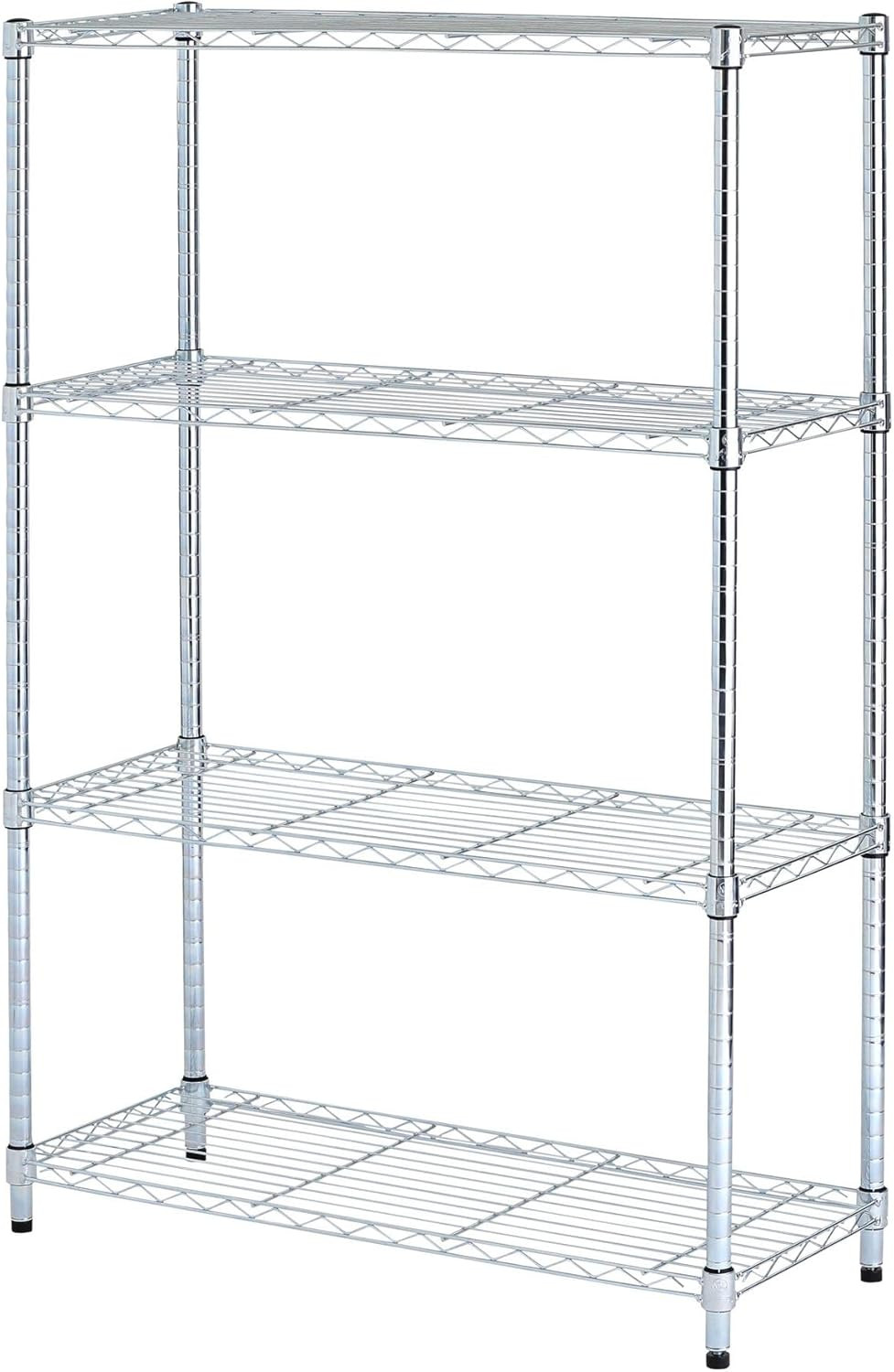 ALE Residential Wire Shelving, Four-Shelf, 36W X 14D X 54H, Silver