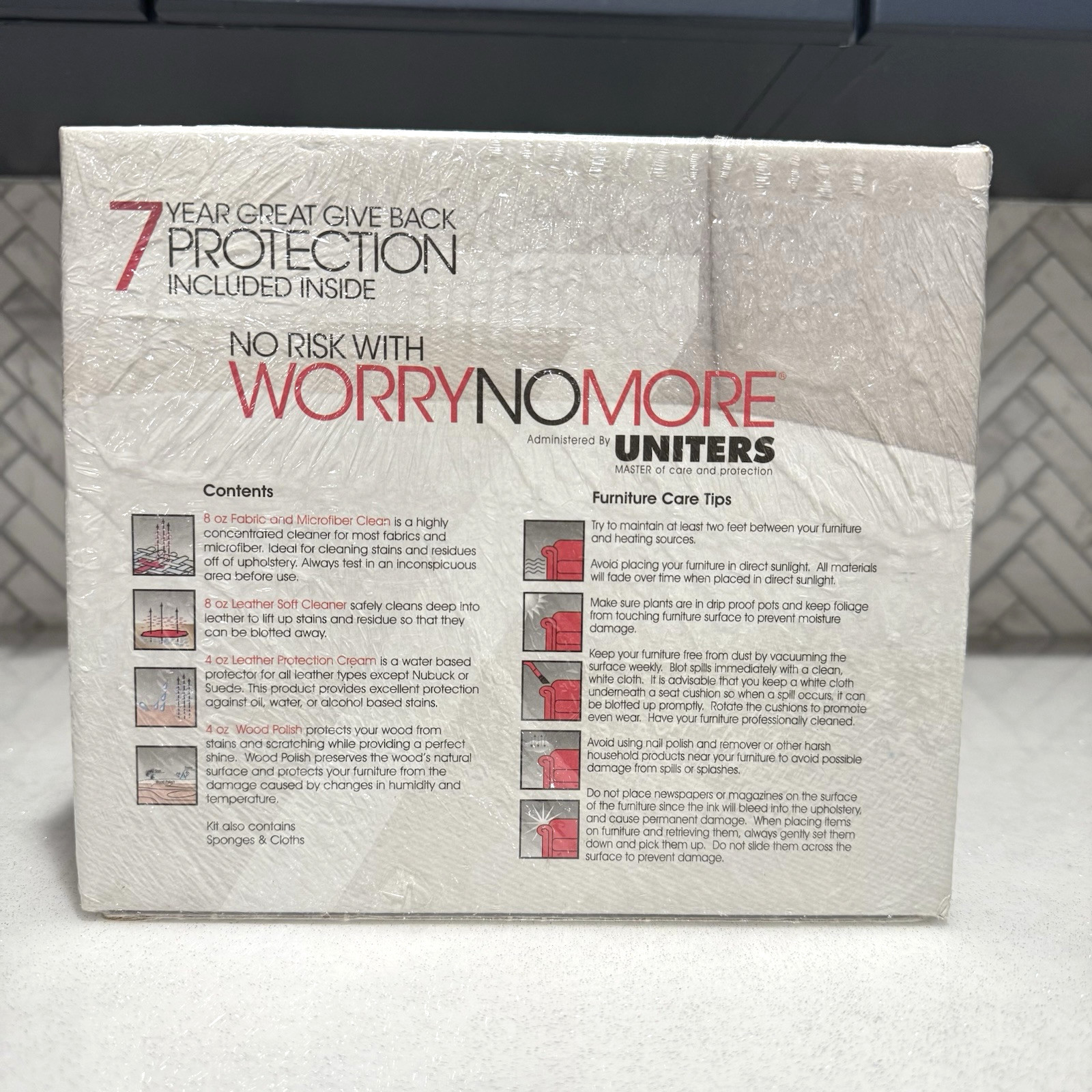 WorryNoMore Uniters Furniture Care Kit Leather Fabric Wood Cleaner NEW Sealed