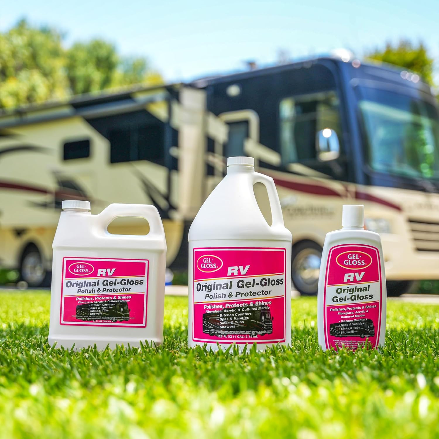 RV Fiberglass Polish Protector 16 oz Carnauba Wax Removes Water Spots Oxidation