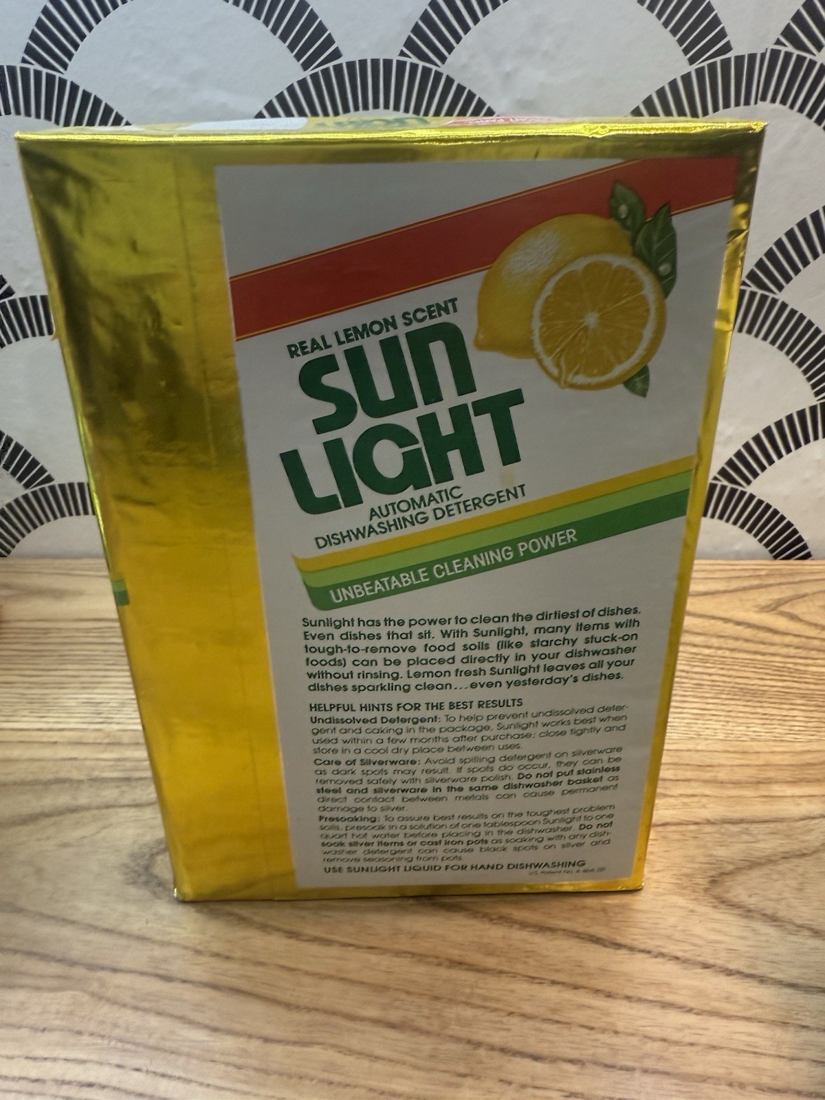 Vintage Sun Light Automatic Dishwasher Powder Lemon Detergent 50 Oz Prop