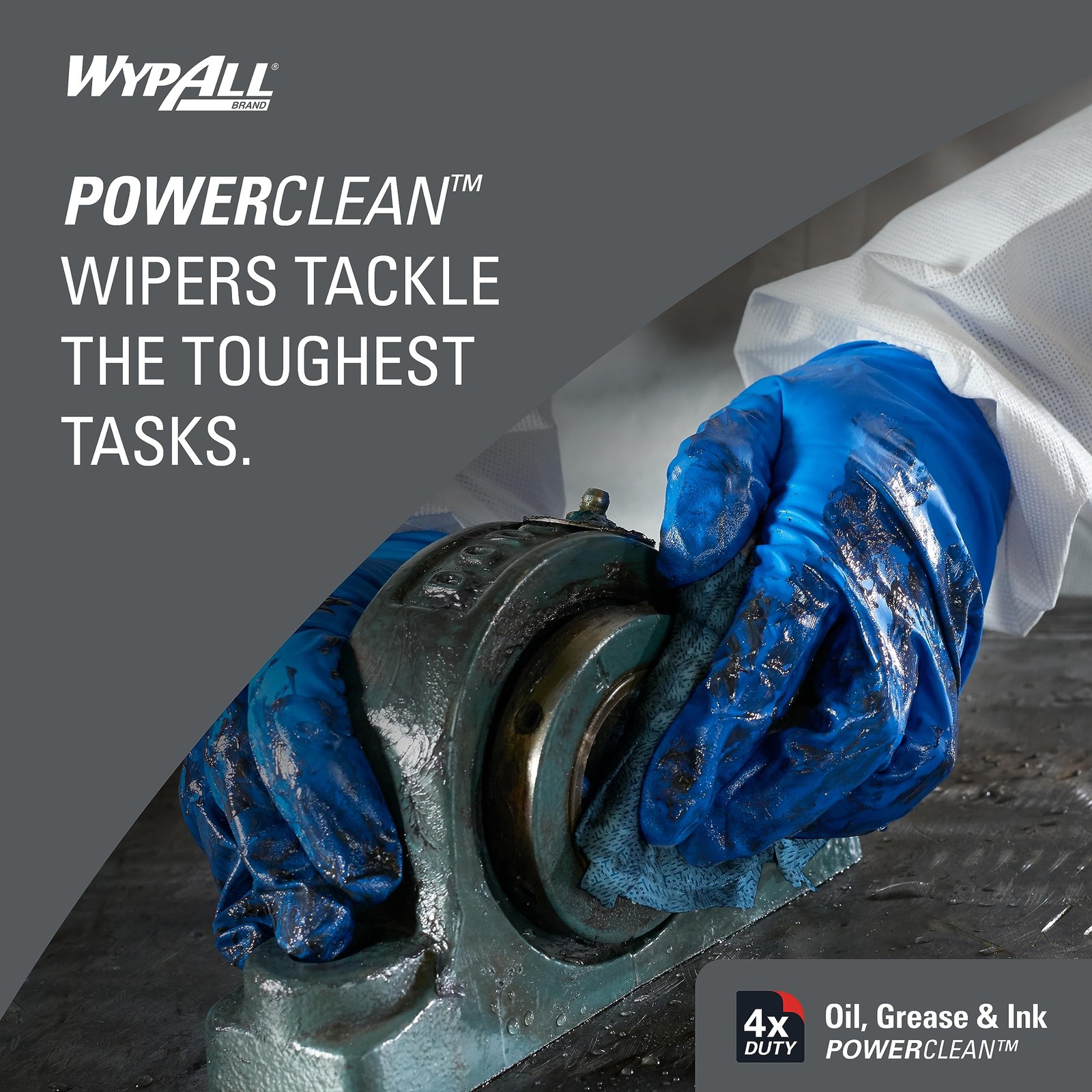 WypAll Oil, Grease & Ink Cloths (33560), Quarterfold, Lint-Free Wipes, Blue (8