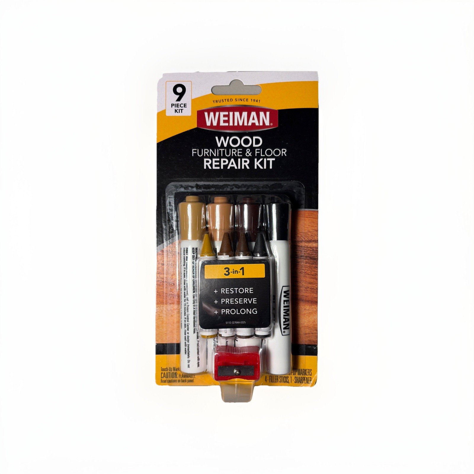 WEIMAN Wood Furniture and Floor Repair Kit – 9 Piece Kit – 3 in 1 Kit