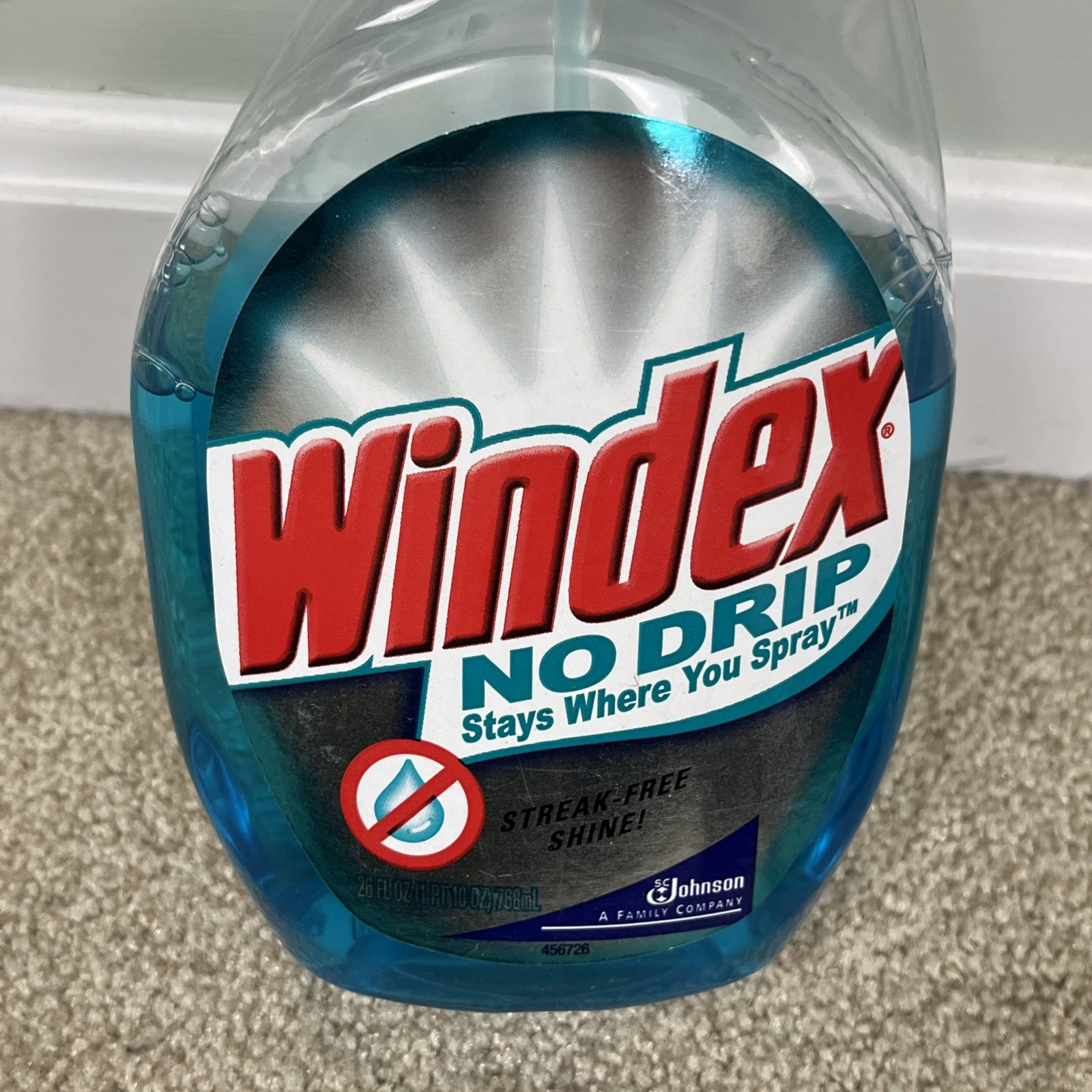 Windex No Drip Foaming Action 26 Fl Oz 2002 Discontinued Bottle 60% Full