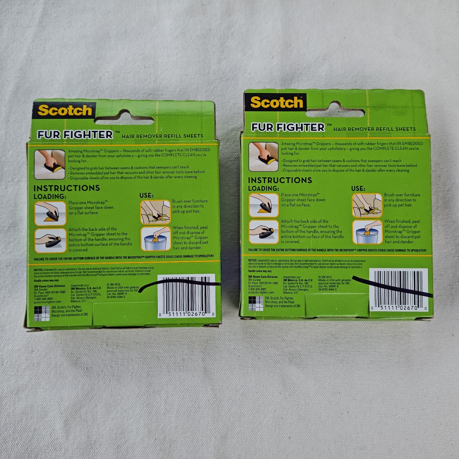 3M Scotch Fur Fighter Hair Remover Refill Sheets (2) 8 Packs NEW