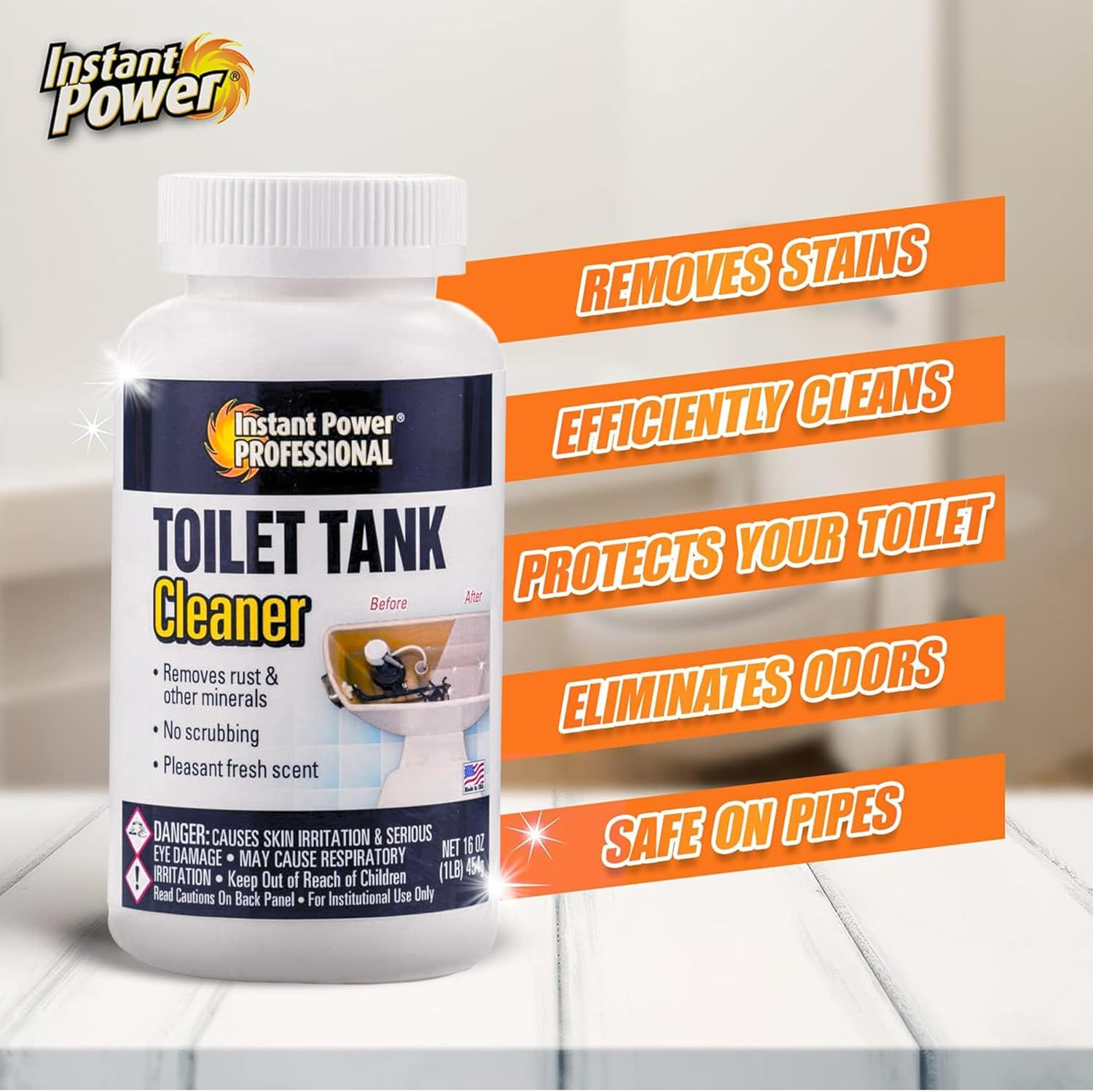 Professional Toilet Tank Cleaner – Bathroom Toilet Cleaning Powder, Removes Rust
