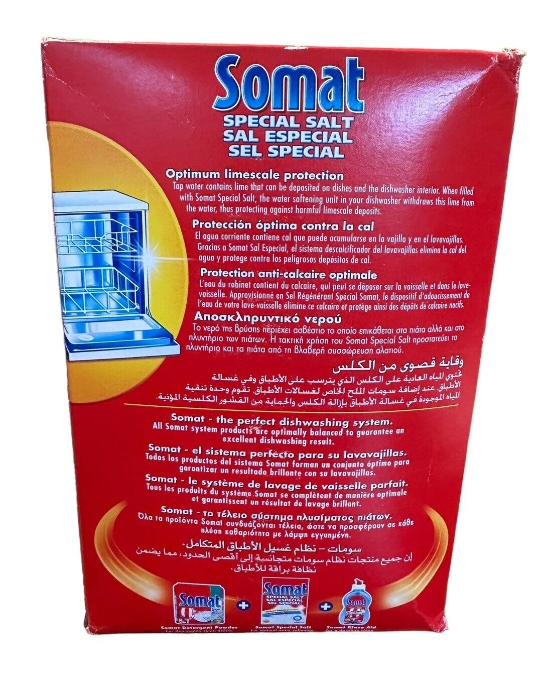 Somat Dishwasher Salt Water Softener – Special Salt Coarse-Grained – Lime Protec