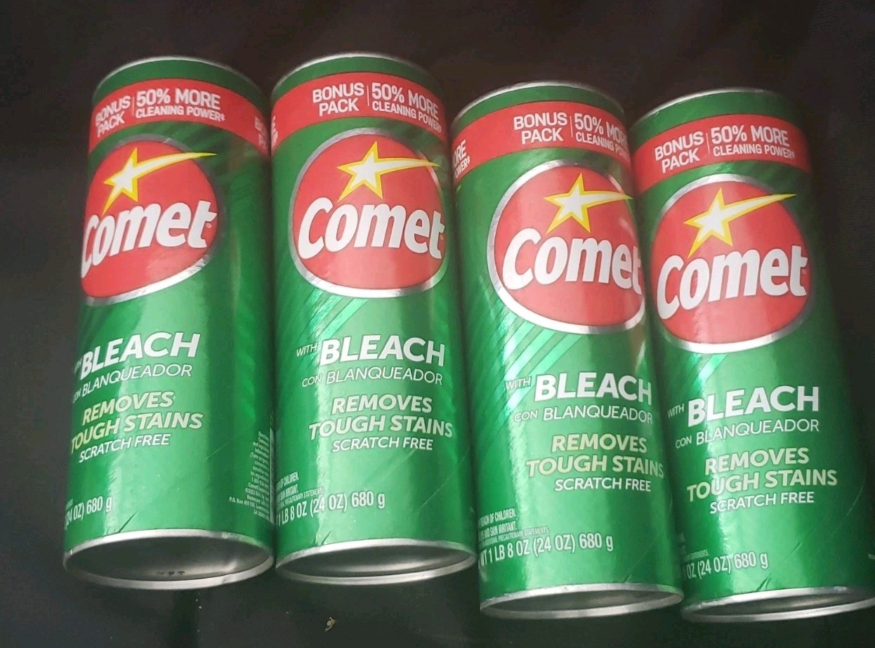 BUNDLE Comet Cleaner with Bleach Powder 24 oz, 4-Pack – Scratch-Free Multi-Surfa
