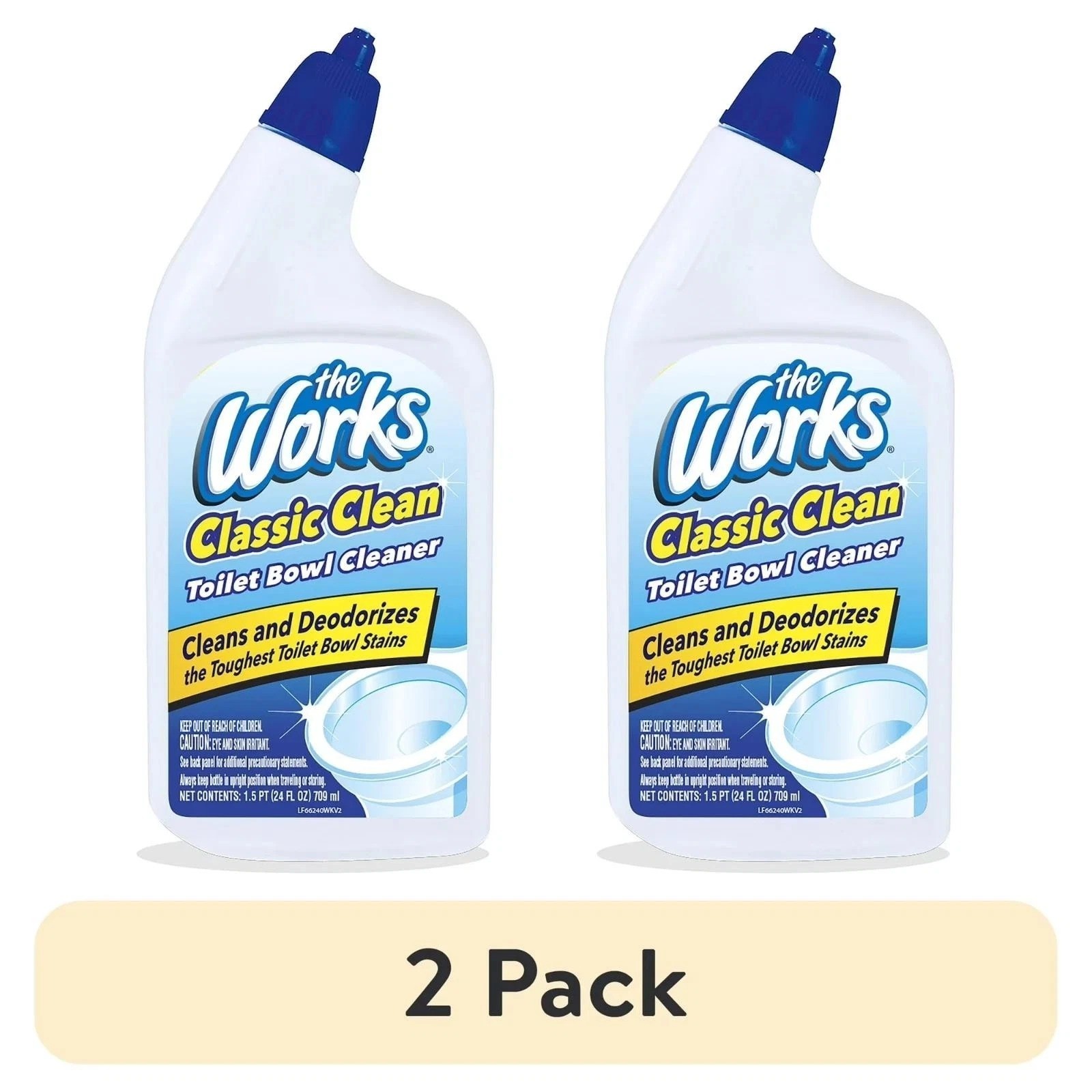 The Works Classic Clean Toilet Bowl Cleaner Liquid Fresh Scent 24 fl oz, 2 Pack