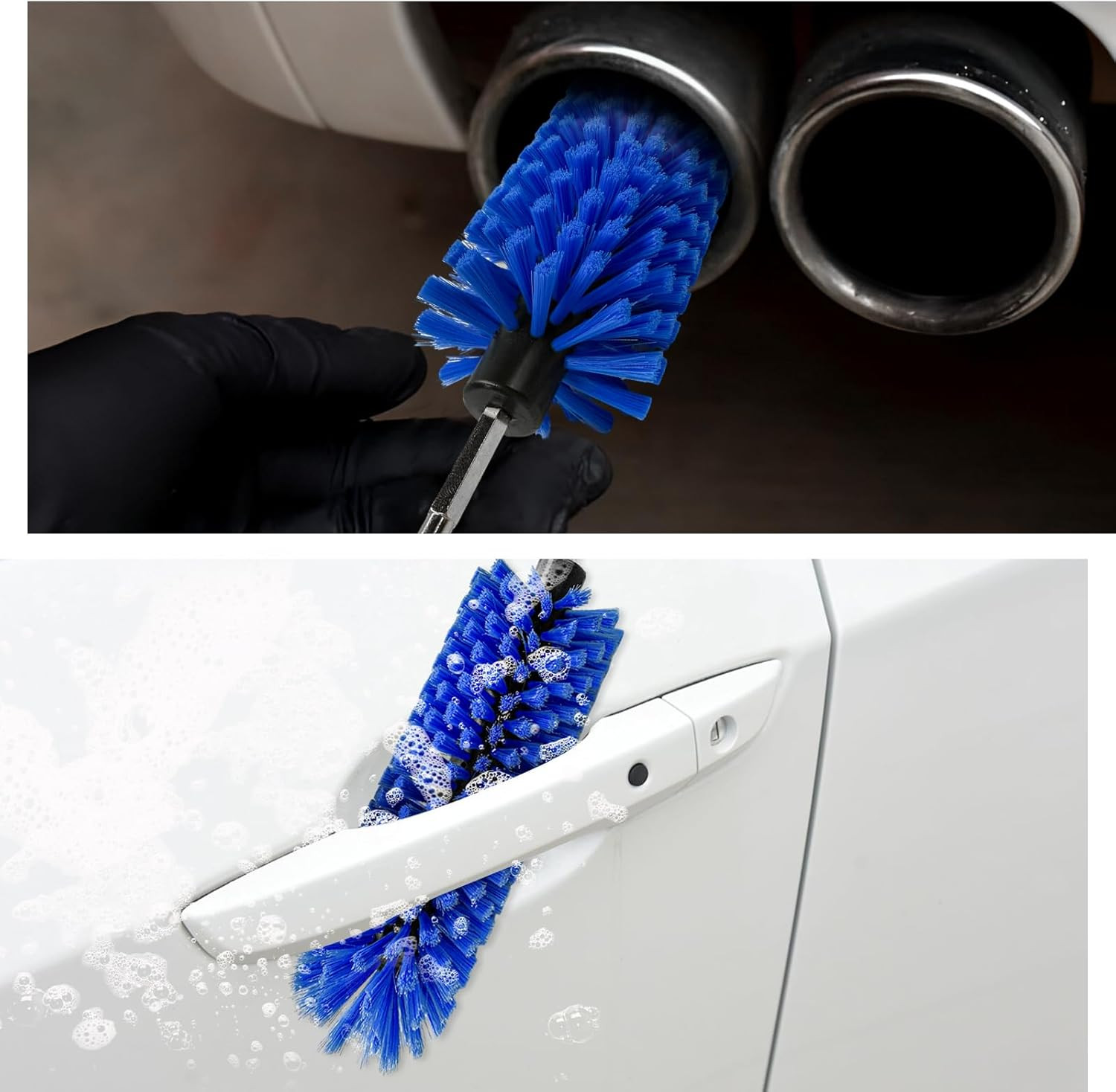 Drill Brush for Car Wheel, Highly Dense Wheel Rim Cleaning Brush with 1/4″ Dr…