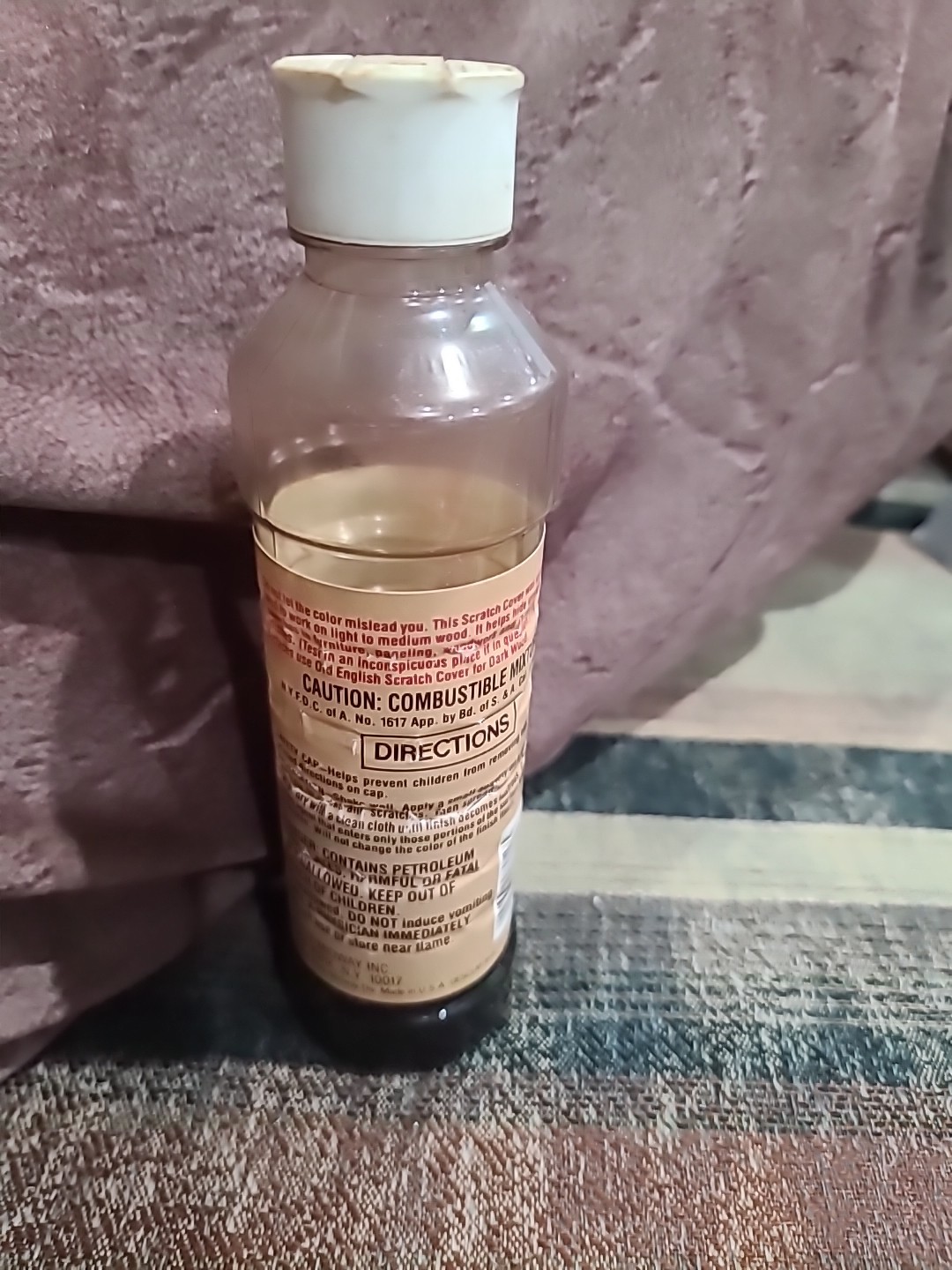 Vintage Old English Scratch Cover For Light To Medium Woods 8 oz White Lid RARE