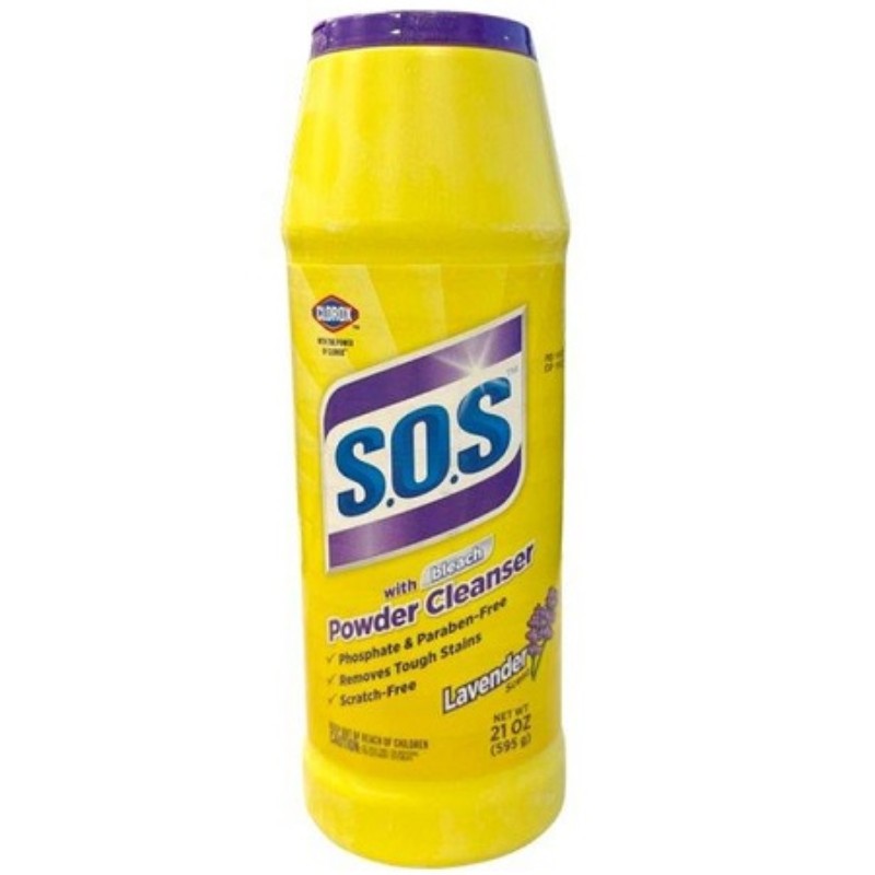 3x SOS Powder Cleaner Bleach Lavender Scent Laundry Bathroom Household New 25oz