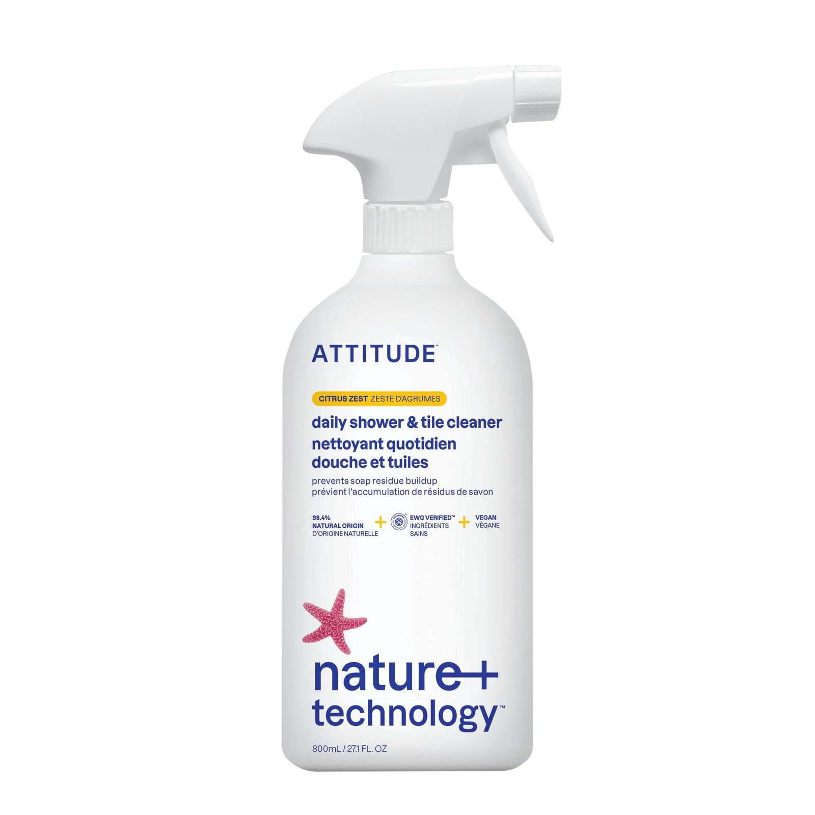 Shower & Tile Cleaner Spray, EWG Verified, Bathroom Cleaner Removes Soap Scum…