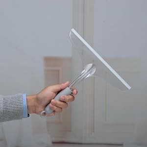 Shower Squeegee for Bathroom Glass Doors and Mirror, 10” Rubber Window Cleaner