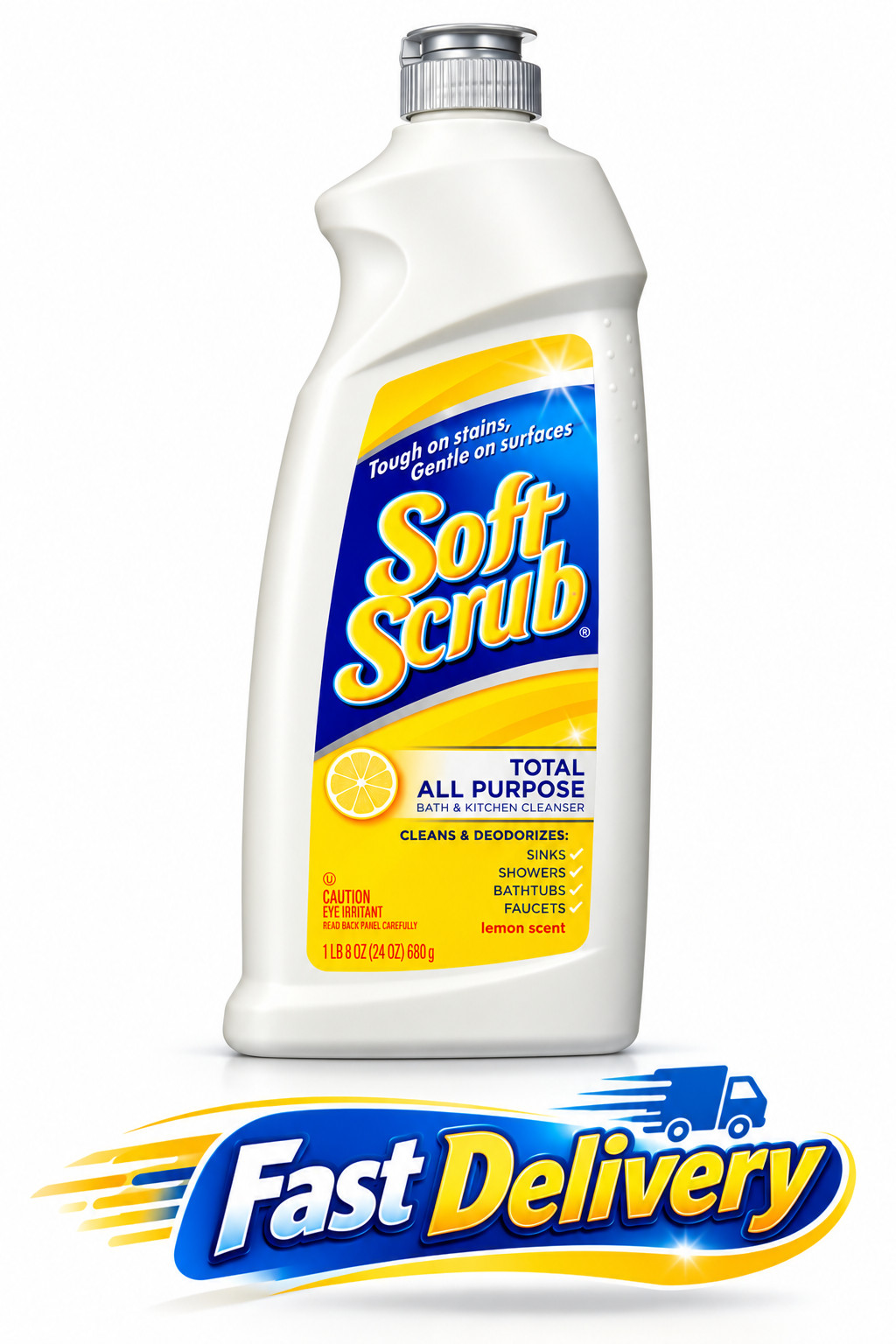 SOFT SCRUB ALL PURPOSE SURFACE CLEANSER, LEMON, 24 OUNCE