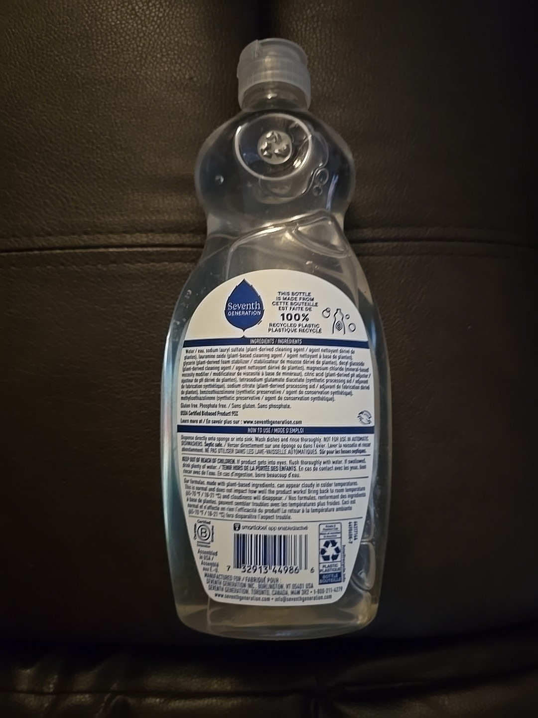 3 Seventh Generation Natural Dishwashing Liquid, Free and Clear, 19 oz (J23)