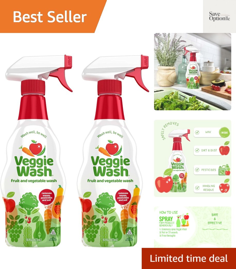 Fruit & Vegetable Wash, Produce Wash and Cleaner, 16-Fluid Ounce, Pack of 2, …