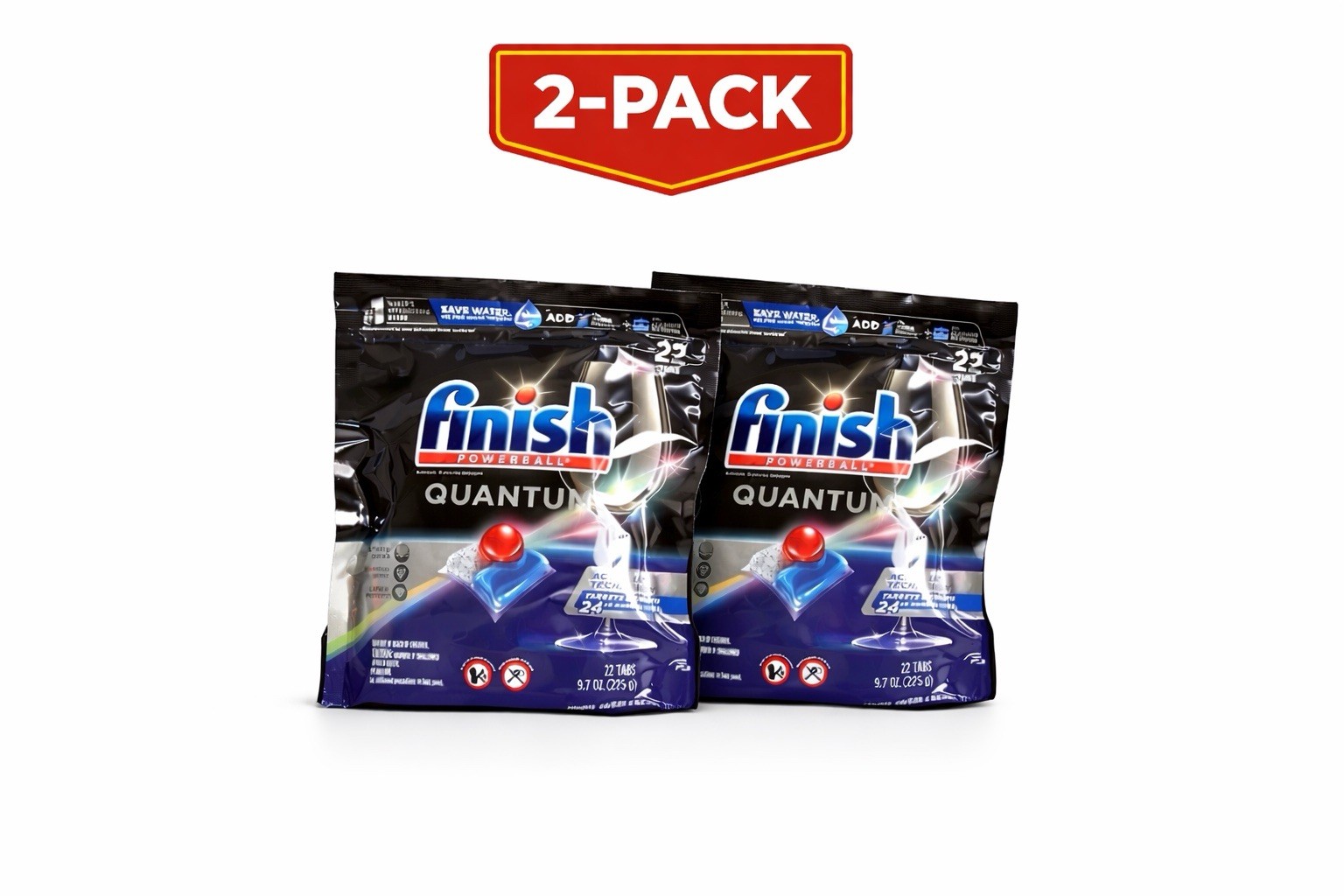 Finish Powerball Quantum Dishwasher Detergent 44 Tabs Active Technology 2 PKT