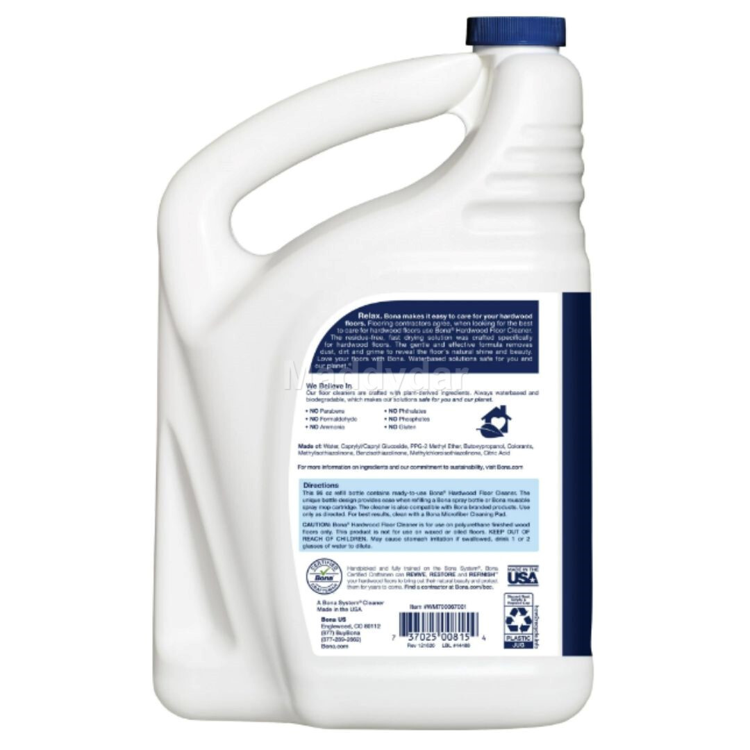 Bona Hardwood Floor Cleaner Refill, 96 Fl Oz New Free Shipping