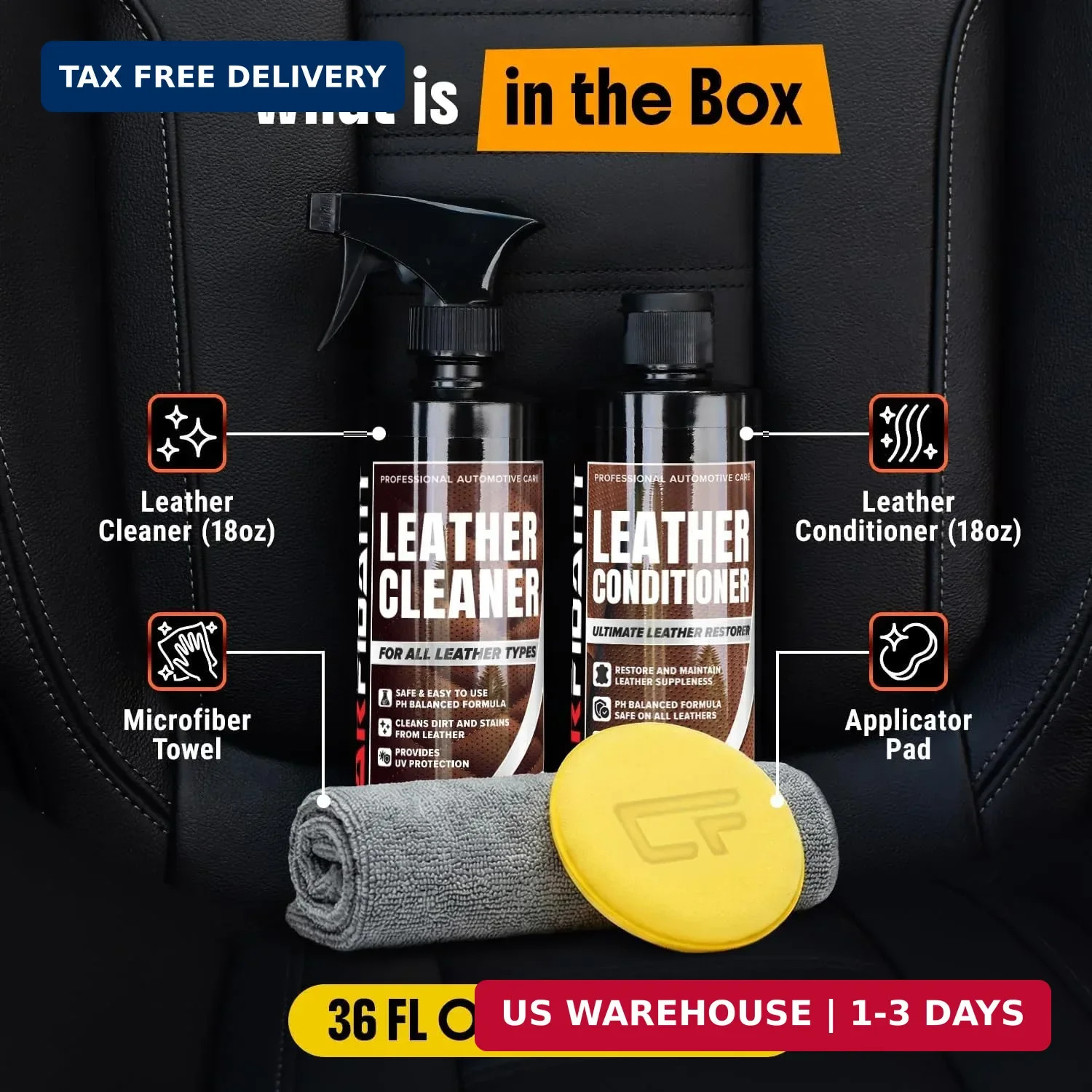 Car Leather Cleaner and Conditioner – pH Neutral, Non-Toxic & Non-Greasy – Gentl