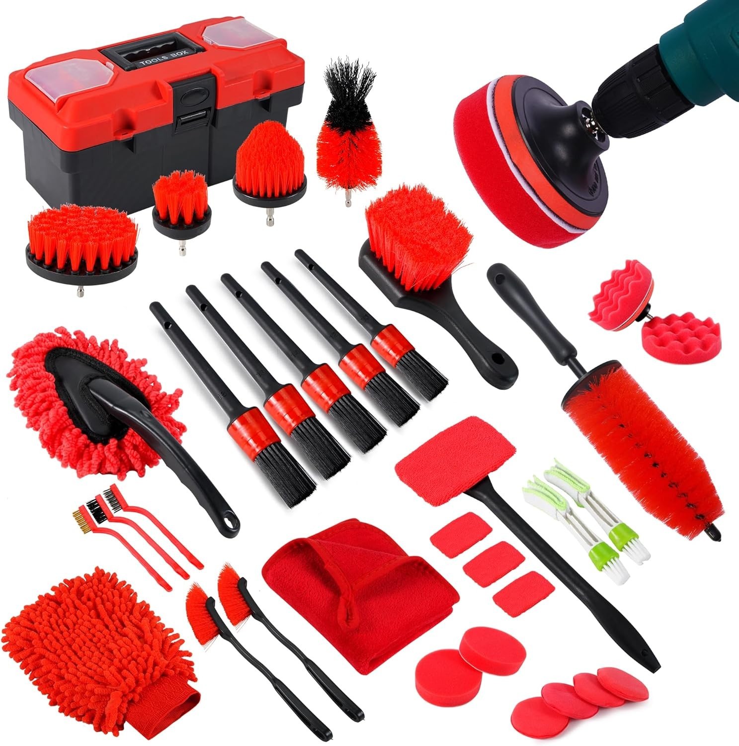 35Pcs Car Detailing Kit, Car Cleaning Kit with Windshield Cleaning Tool and Tool