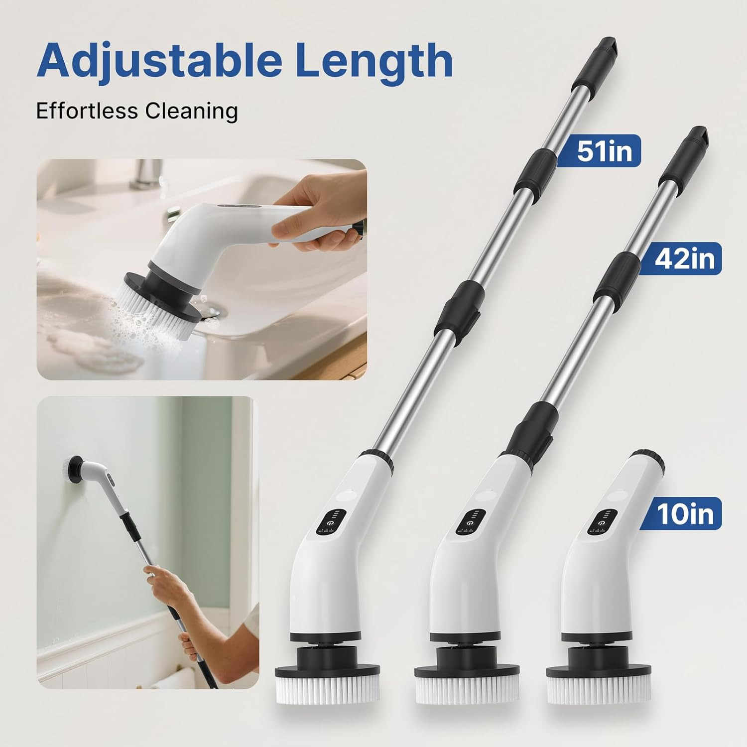 8 in 1 Electric Spin Scrubber for Cleaning Bathroom, 3000Mah Power Scrubber Cord