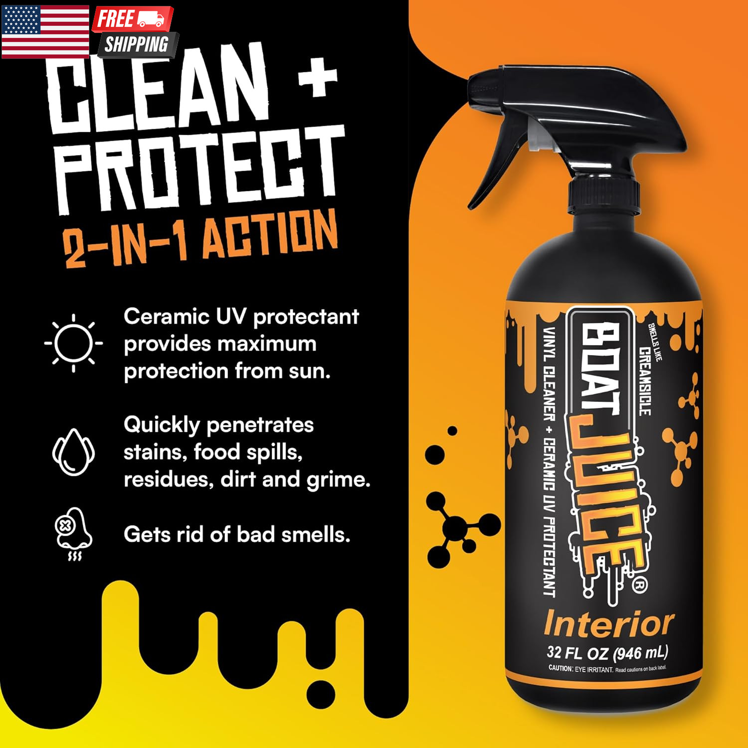 Necessity Boat Cleaner Kit | Exterior Water Spot Remover, Interior Seat & Vinyl