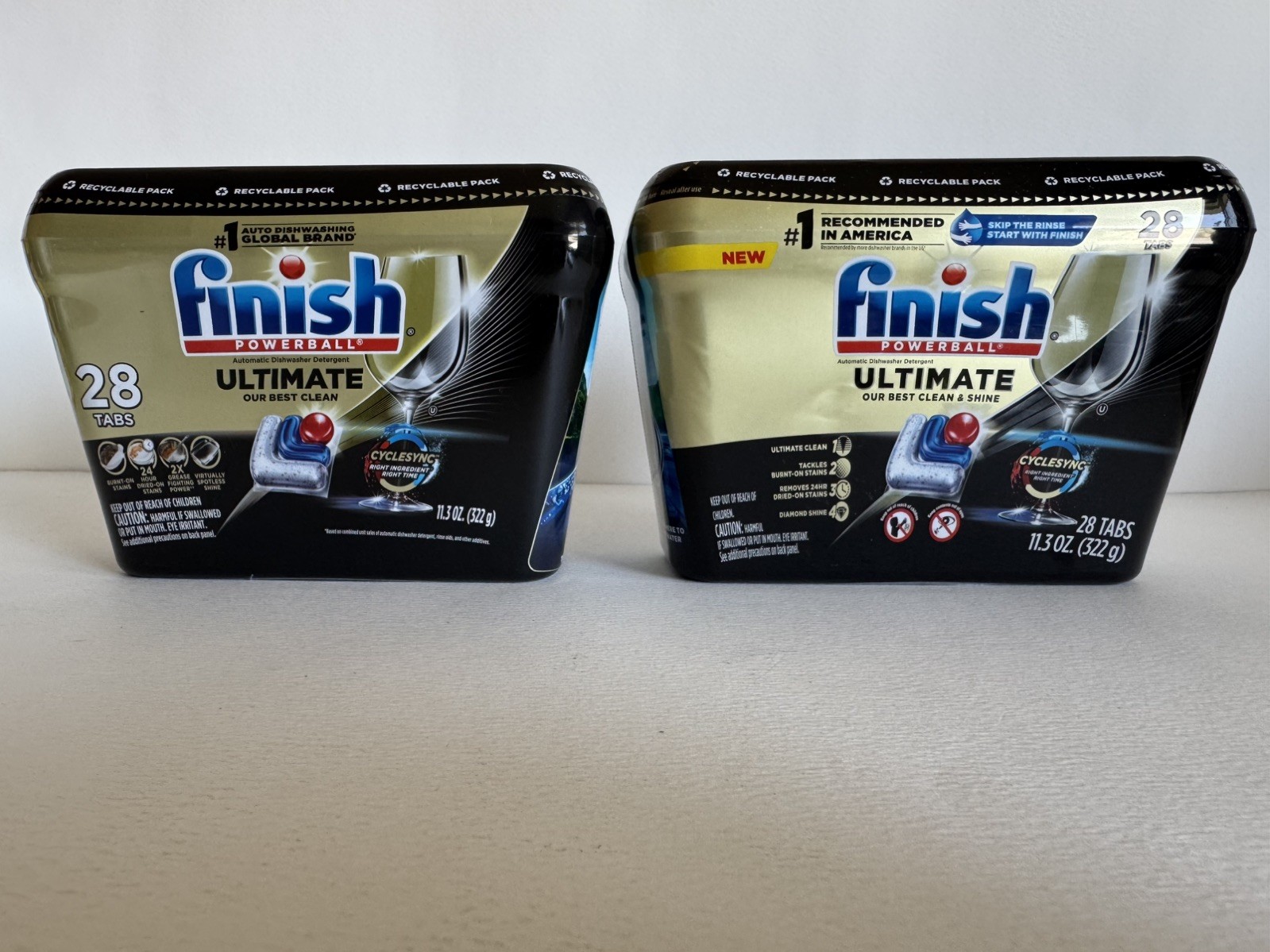 2 pack – Finish Ultimate Dishwasher Detergent Tabs – 28 Ct Each New Sealed
