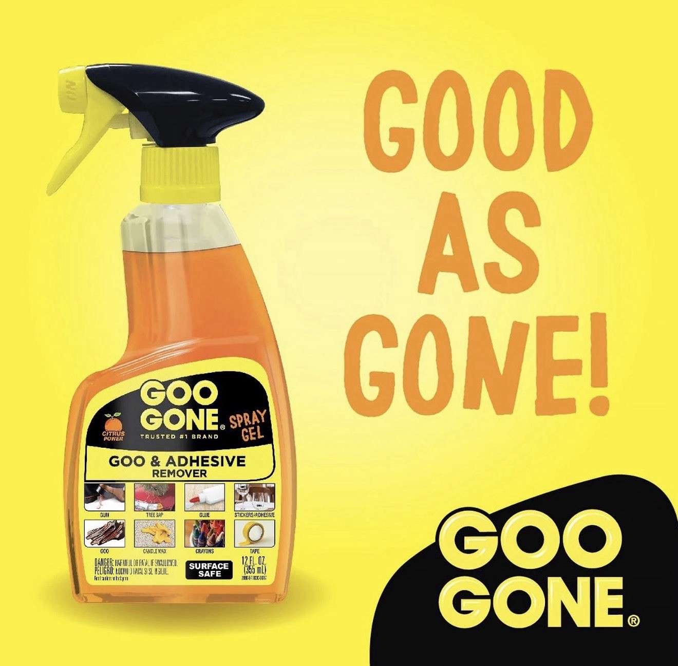 Goo Gone 2096 12 oz Spray Bottle Spray Gel Cleaner – Citrus Scent (6/CT) New