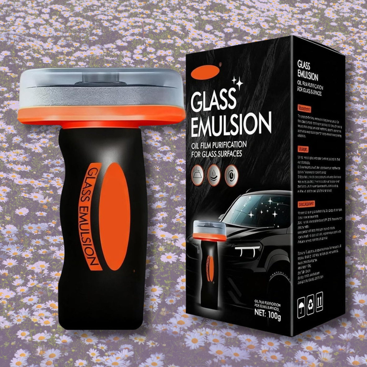 Glass Emulsion Cleaner,Handle Oil Film Remover,100ml w/ Brush Head