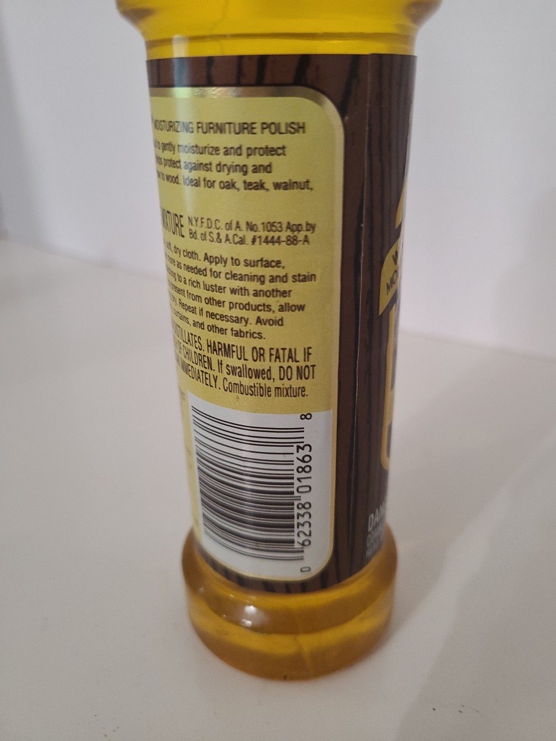 Vintage 1991 Genuine Old English Lemon Oil Wood Conditions/Protects 99% Full