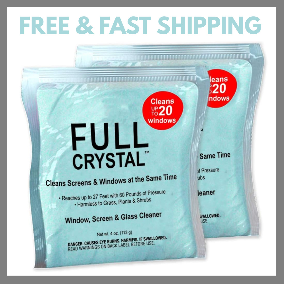 Refill Kit – Two 4 oz Crystal Powder Exterior Window Cleaner Packets, Each 4 oz