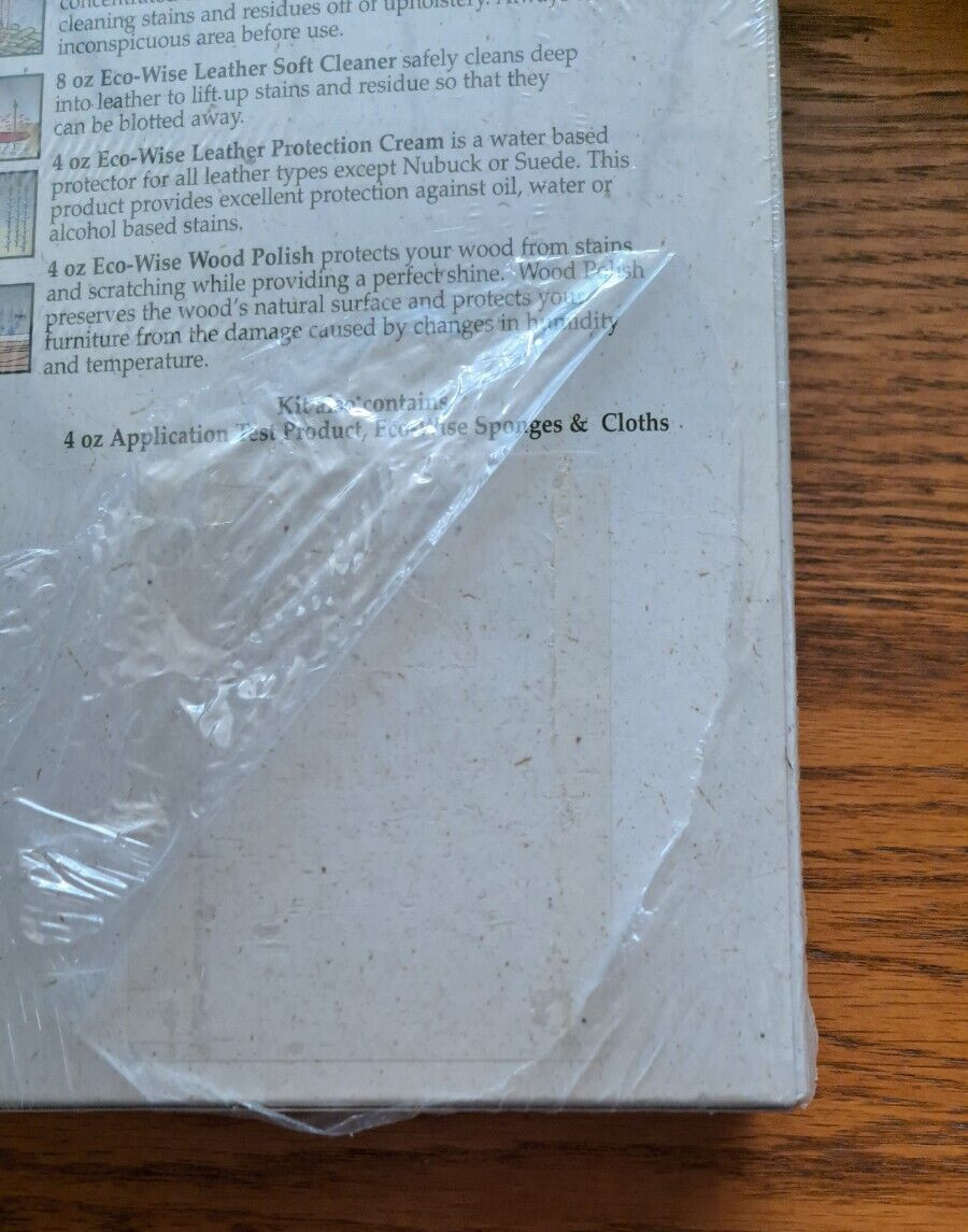 Green Card Eco-Wise Home Care Products Fabric Leather Wood NEW/SEALED