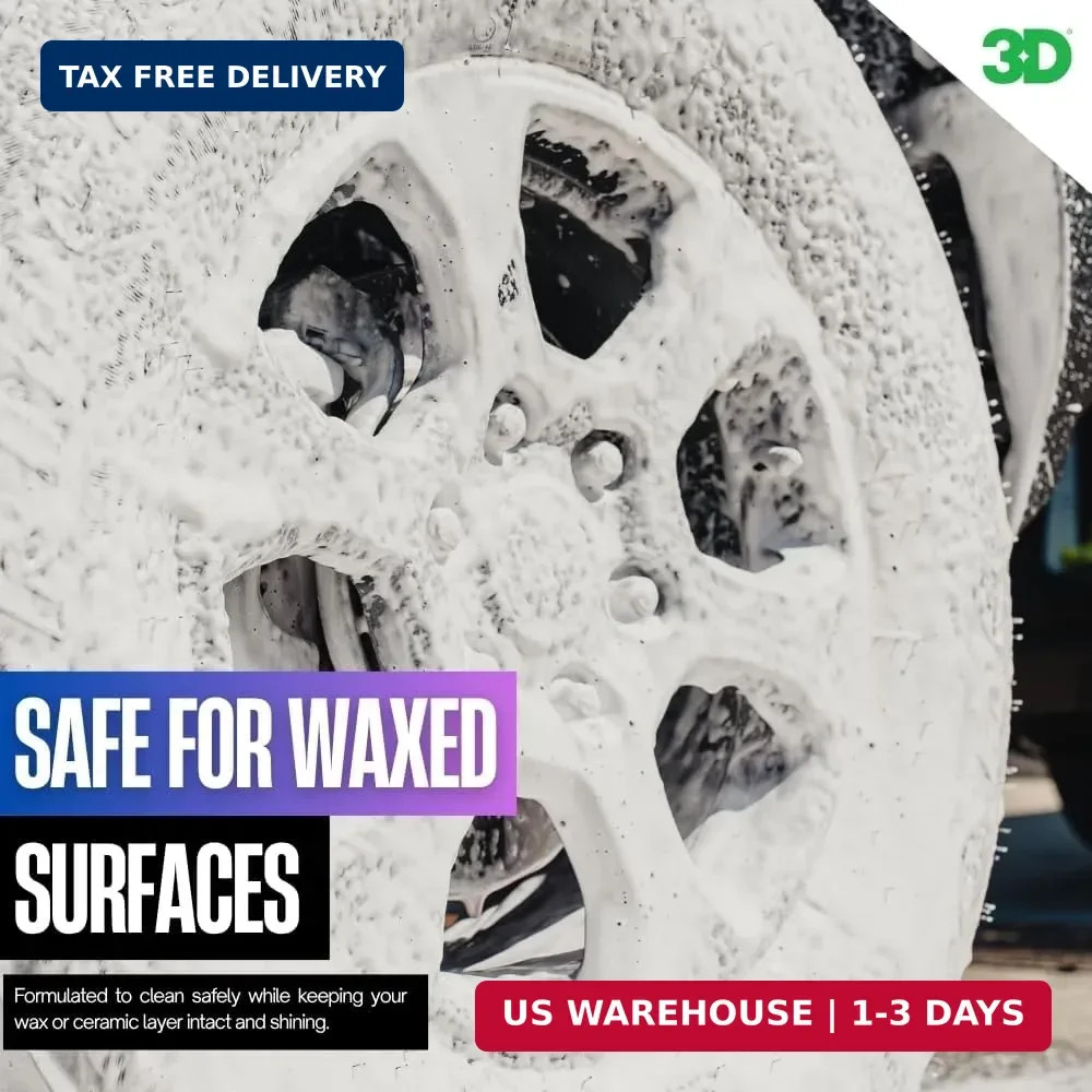 3D Wash N Wax Car Wash Soap – pH Balanced, Easy Rinse, Scratch Free Soap with Wa
