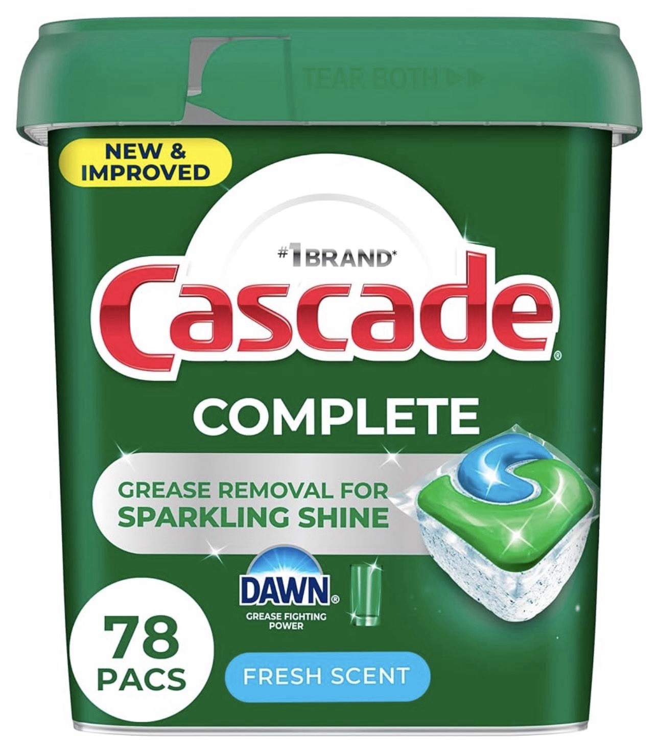 Cascade Fresh Scented Actionpacs Dishwasher Detergent – 78 Count