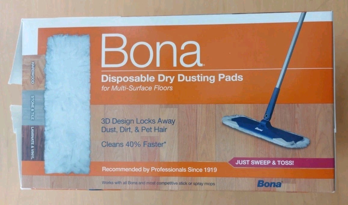 NEW Bona Disposable Dry Dusting Pads Box OF 20 PADS 17″ x 5″ NOB