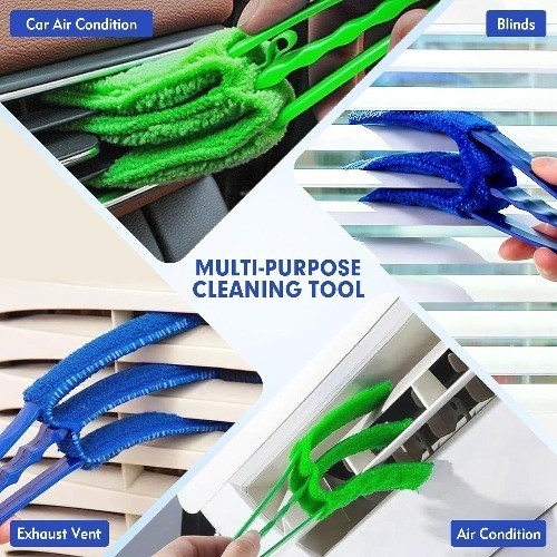 Window Blind Cleaner Duster Brush – 2 Pack with 6 Reusable Microfiber Sleeves fo
