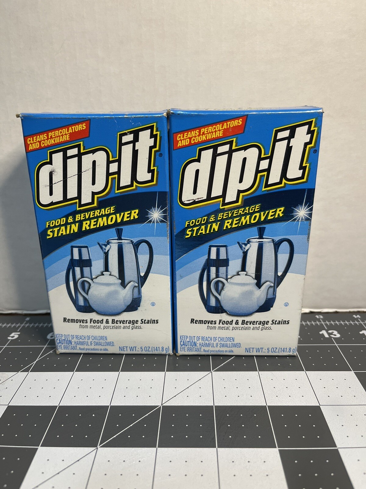 Dip-It Food & Beverage Stain Remover 2-5 oz Boxes Hard Powder Vintage