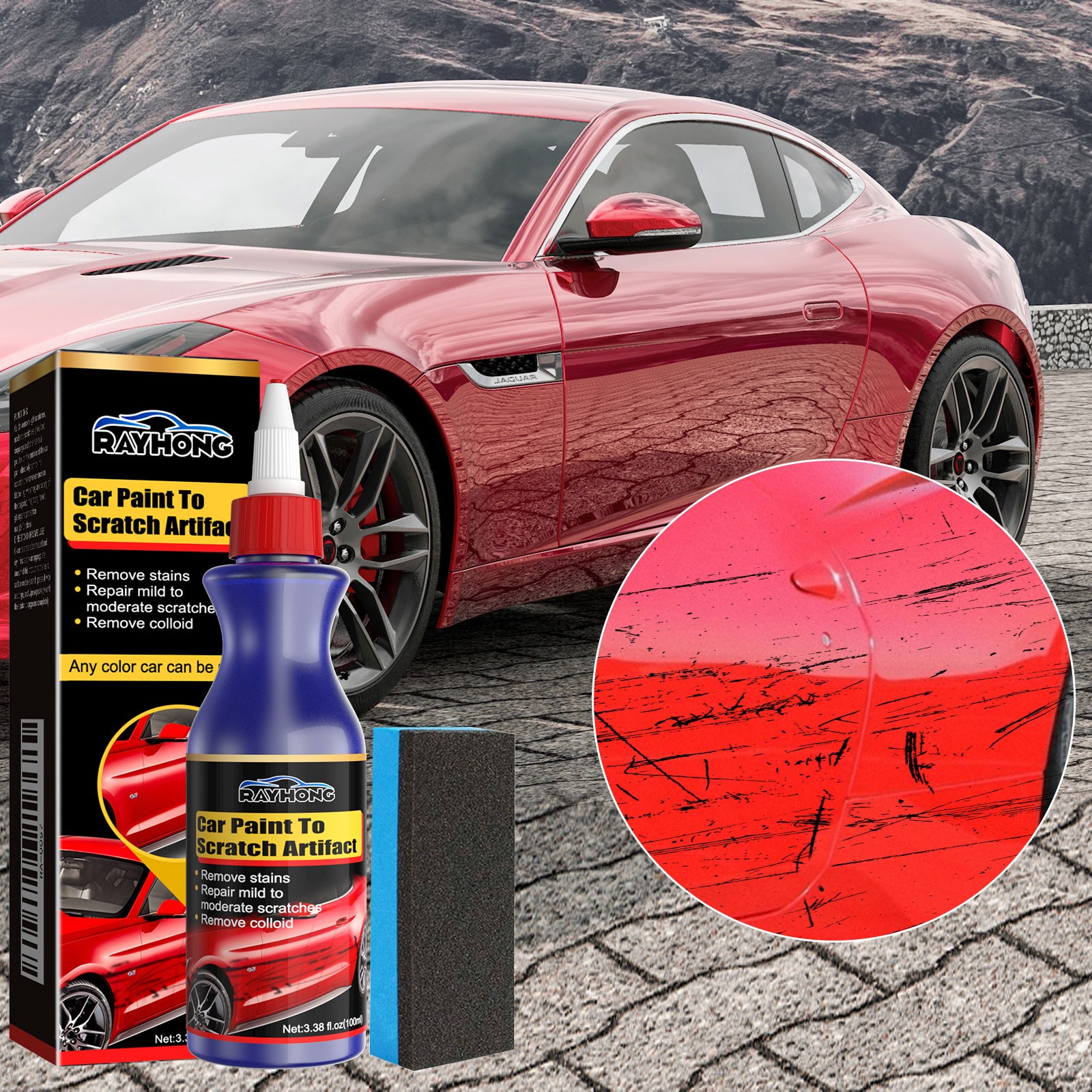 Car Scratch Remover Paint Repair Kit with Polish & Wax for Automotive Touch-Up