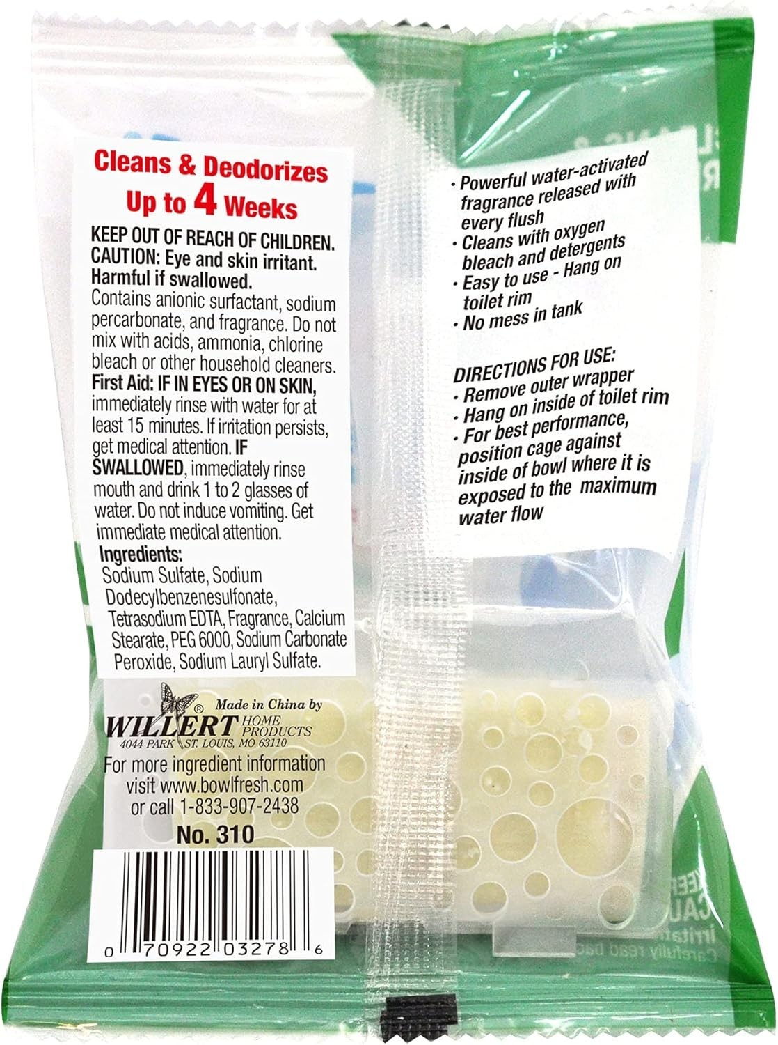 Bowl Fresh Plus Toilet Cleaner and Deodorizer, Pleasantly Scented Water…