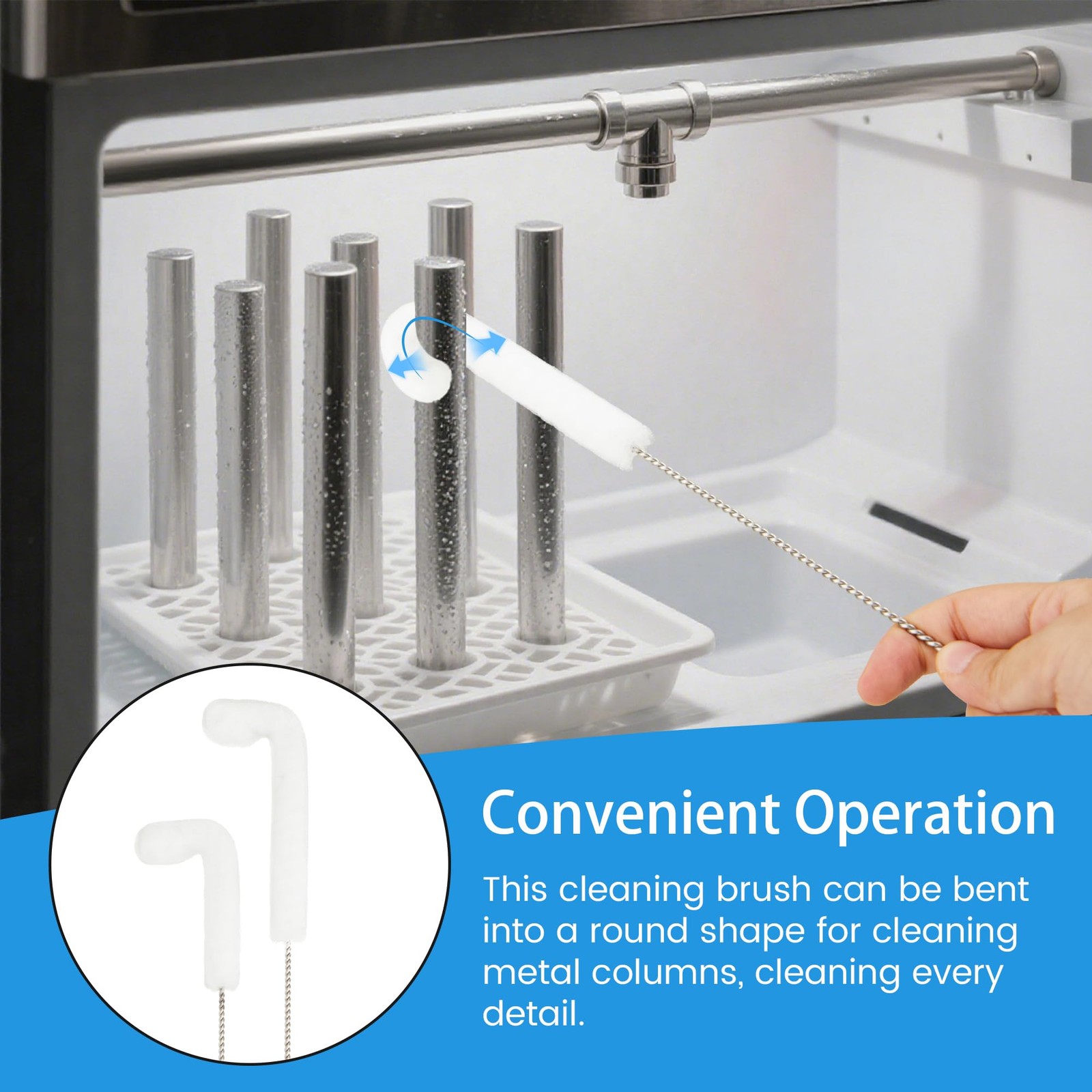 Ice Maker Cleaning Brush Set, 10 Ice Machine Cleaner Tools with 1 Pcs Scrub S…