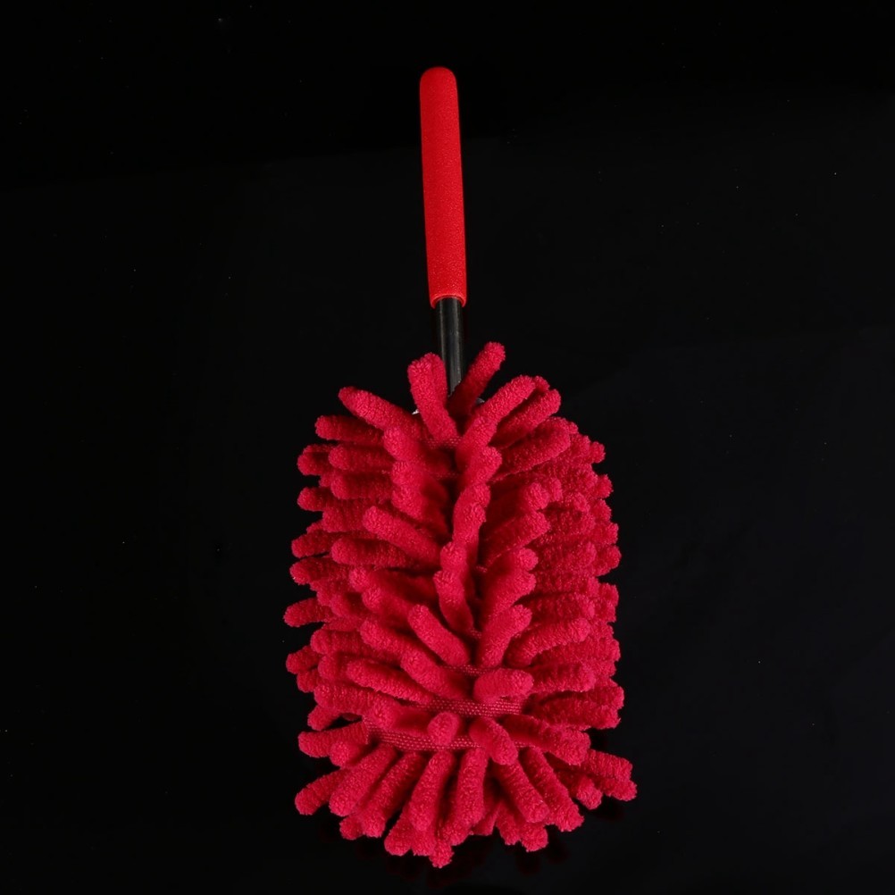 Durable Red Microfiber Car Duster with Expandable Handle Large Head for Cleaning