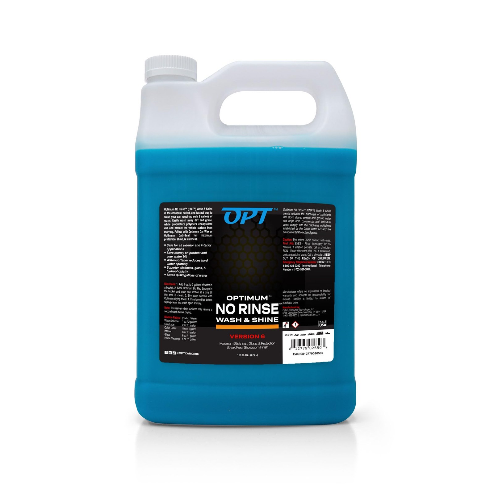 Rinseless Car Wash Soap for Auto Detailing – No Rinse Wash & Shine (1 Gallon)