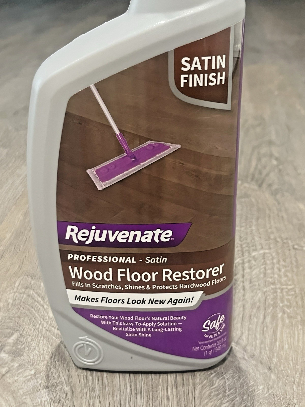 Rejuvenate Professional Wood Floor Restorer 32oz Satin with Microfiber Pad