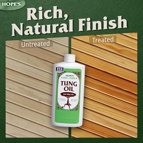 HOPE’S 100% Pure Tung Oil, Food Safe, Premium Waterproof Assorted Colors