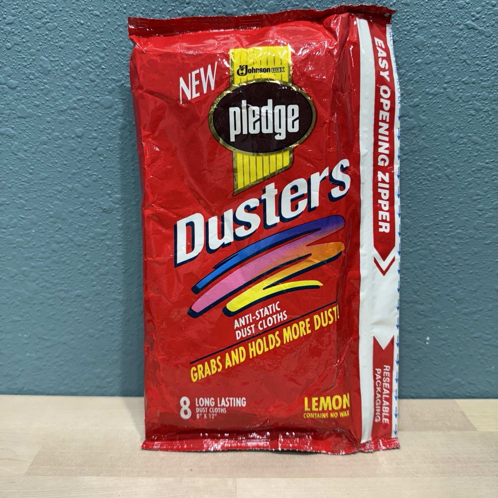 1989 Pledge Dusters Lemon Anti Static Dust Cloths Nostalgia NOS Prop Rare NEW