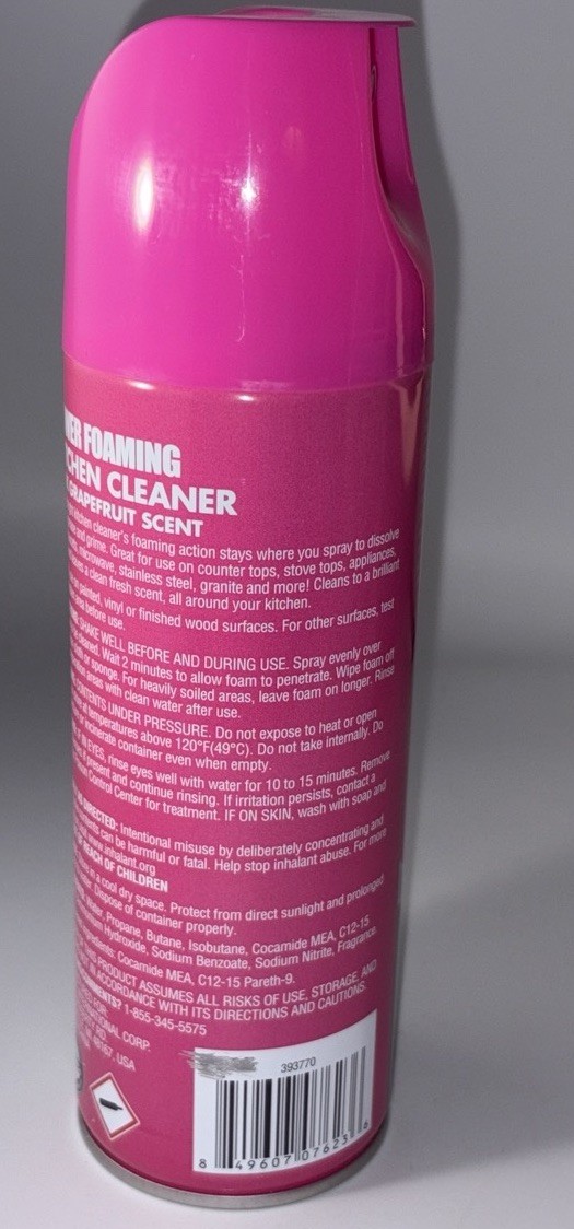 Homebright Power Foaming Kitchen Cleaner 12oz Pink Grapefruit Scent-NEW-SHIP24HR