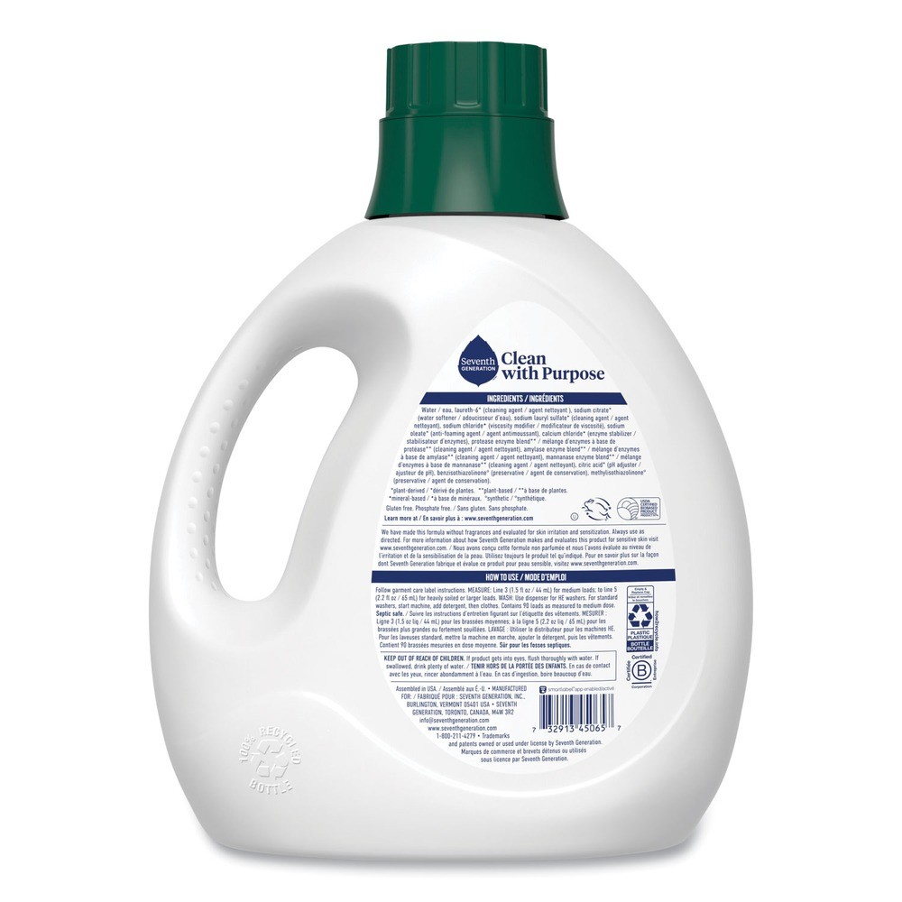 SEV 45065EA Natural Liquid Laundry Detergent – Fragrance Free New