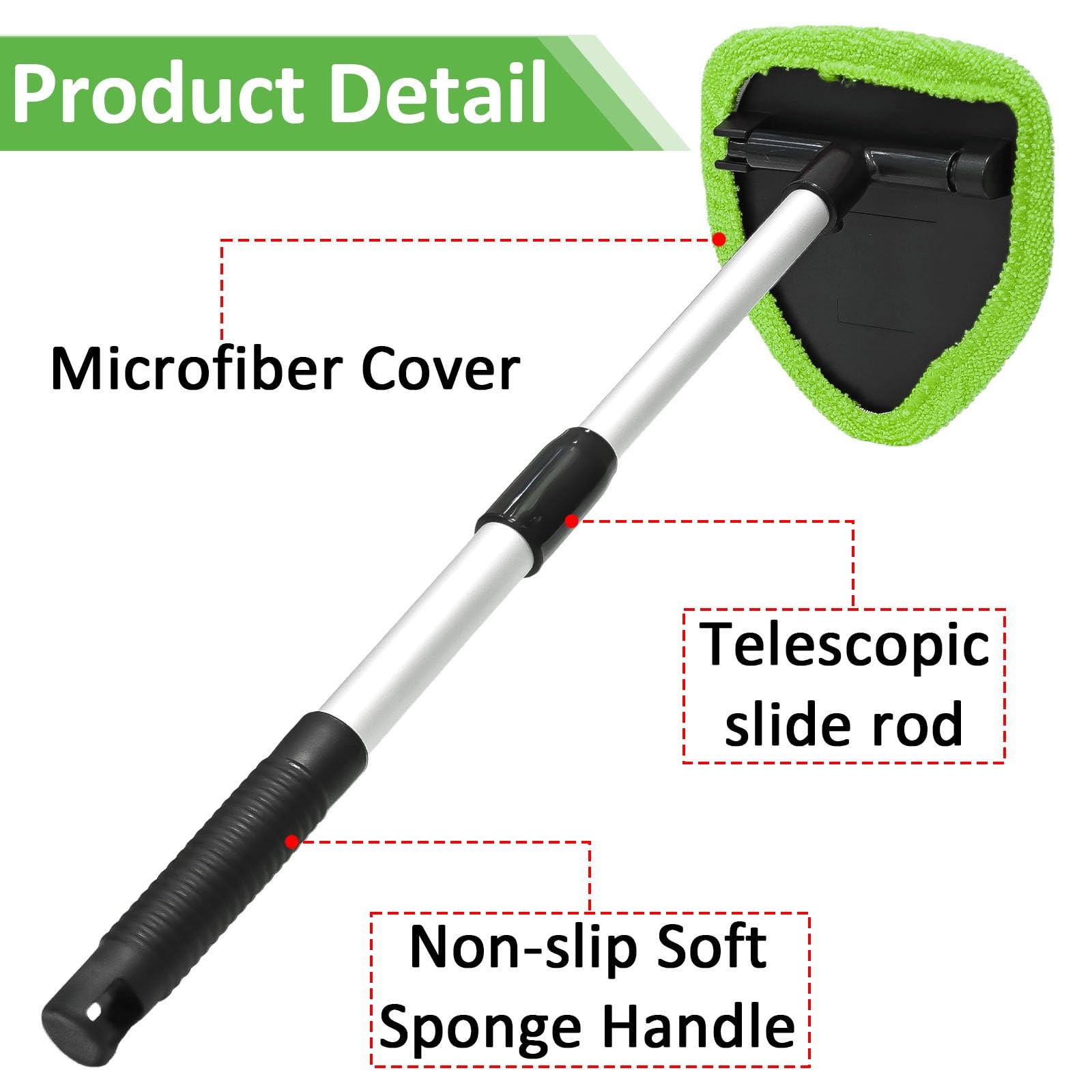 3 Pieces Windshield Cleaning Tool Inside Car Window Cleaner Cleaning Tool wit…