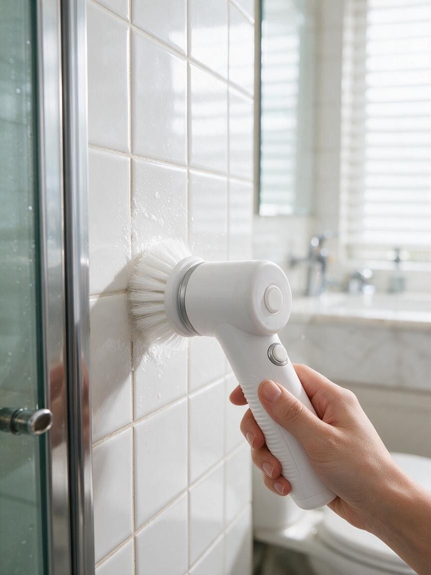 Electric Spin Scrubber Cleaning Brush Cordless Kitchen Bathroom Tile Sink Cleane